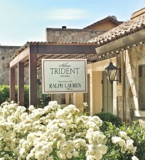 The sign outside Silver Trident Tasting Room in Yountville