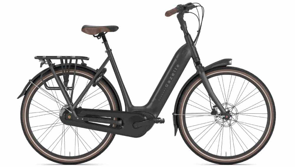A white cruiser-style electric bike available for rent at Napa Valley Bike Tours