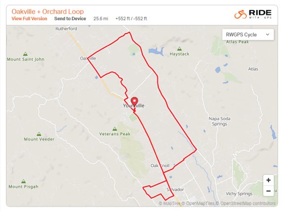Oakville + Orchard Loop map